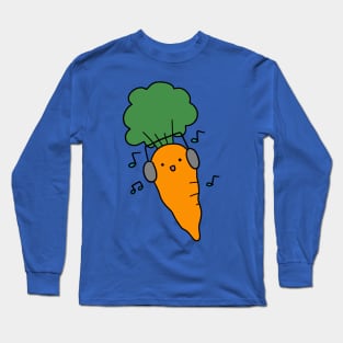 Carrot with Headphones Long Sleeve T-Shirt